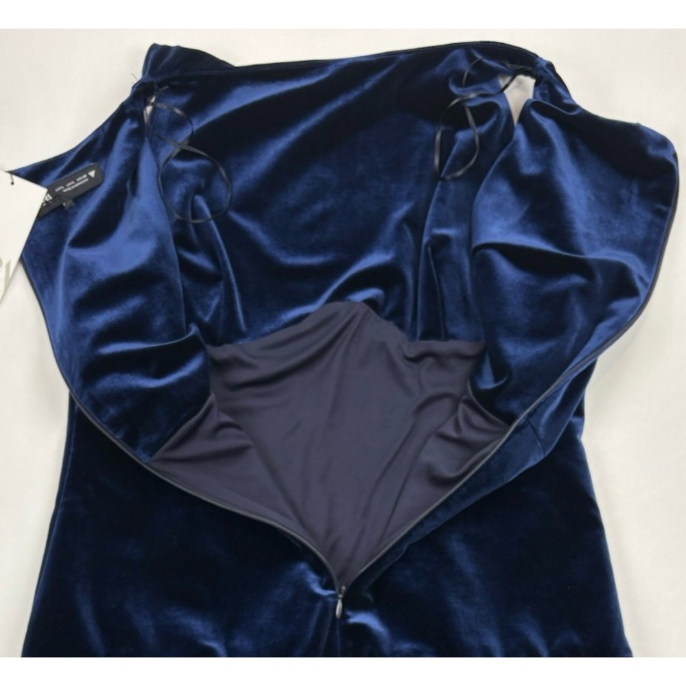 NWT ZARA Blue Velvet Mini Dress. Women's Size Large Homecoming Wedding - Picture 16 of 16